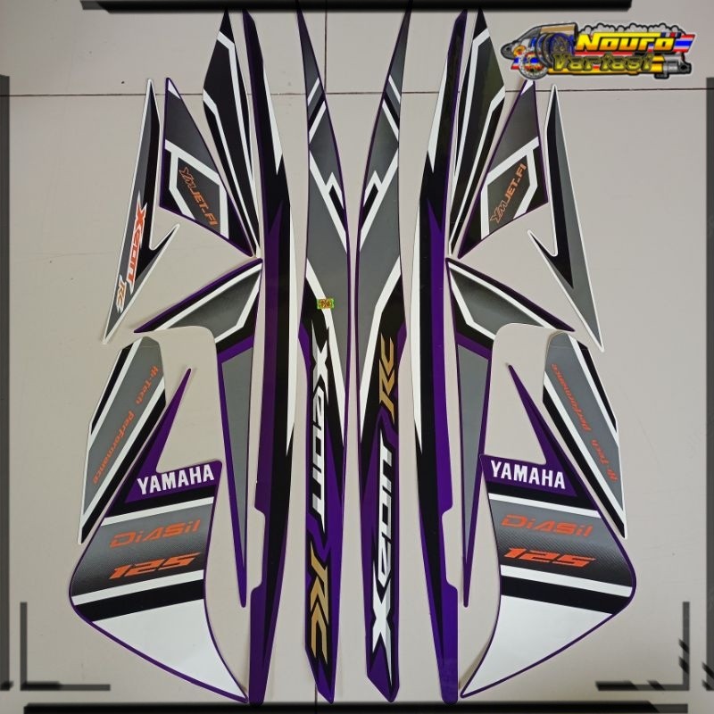 Aksesoris 0striping Yamaha Xeon rc 2013  ungu  list body standar