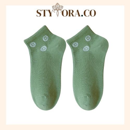 StyloraCo - Kaos Kaki Wanita Pria Lime Hijau Semata Kaki