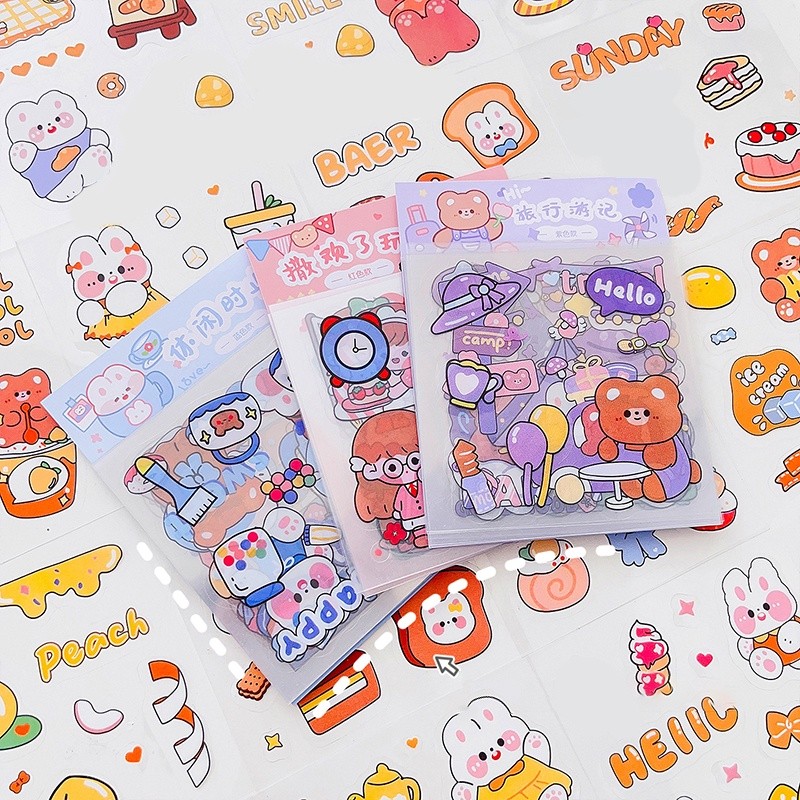

20 Lembar label Motif Kartun Bahan PVC Anti Air Untuk Dekorasi DIY