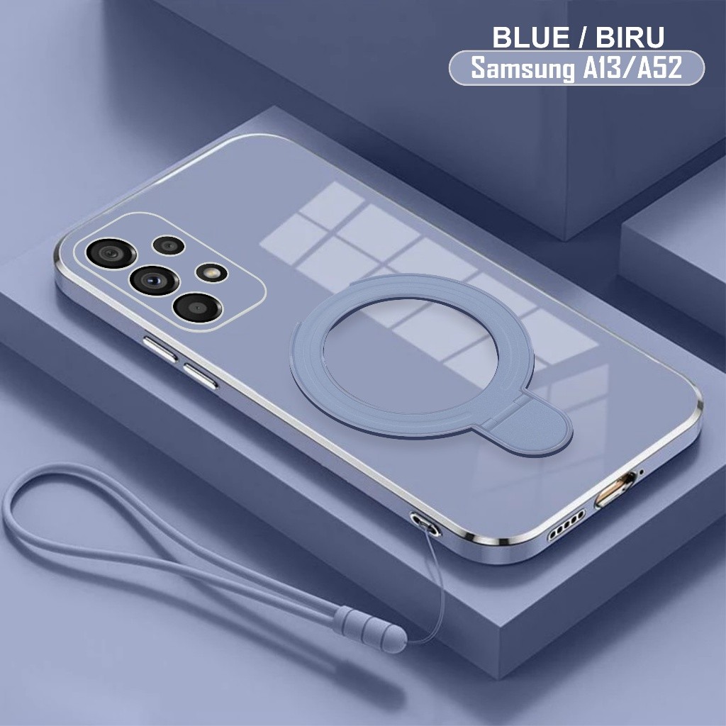 Soft Case Samsung A13 A52 A52s Casing Ring Plating Holder Magsef Free Lanyard Tali Gantung