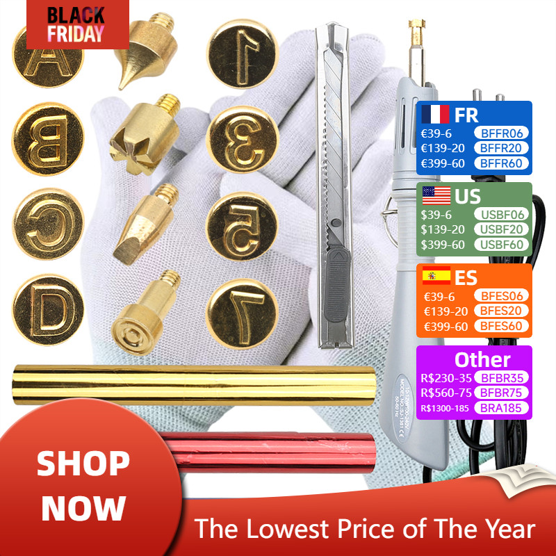 

Hot Stamping Applicator Kit EU Plug with US Adapter Writing or Painting on Paper DIY Wood Crafts Personal Signature