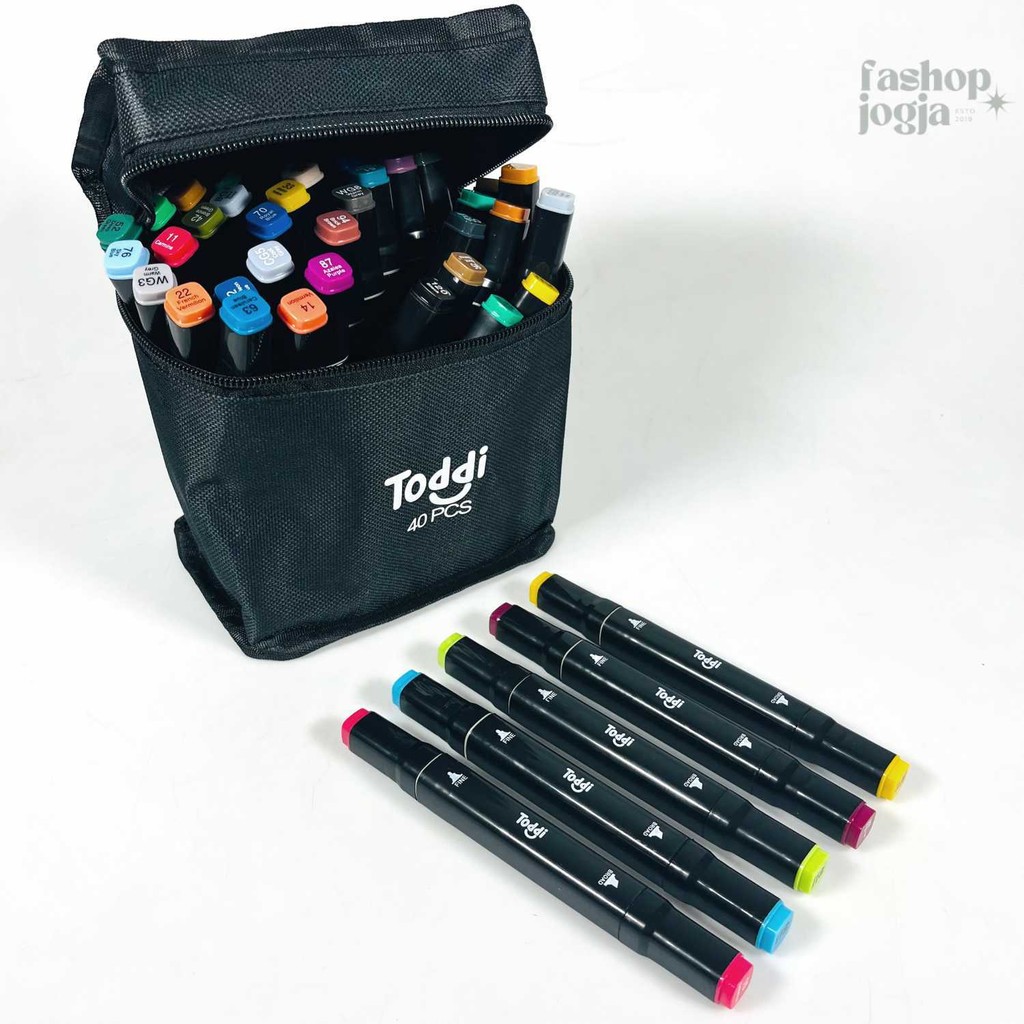 

Toddi Spidol Dual Side Fine Art Brush Art Marker Set 40 Warna - CY-006