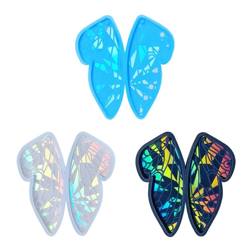 

DIY Holographic Butterfly Wing Silicone Mold with Hole Women Jewelry Keychain Earrings Necklace Pendant Charms Epoxy Resin Mould