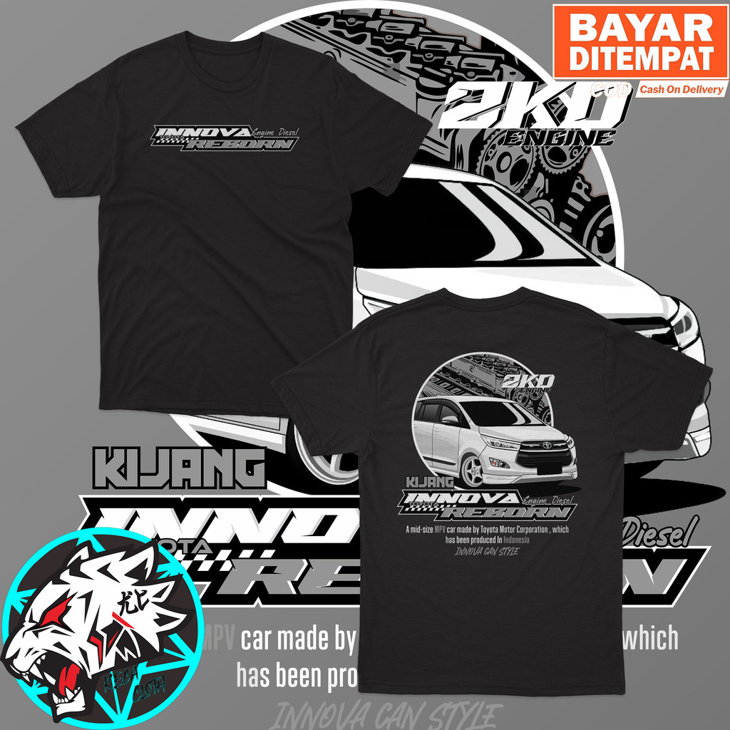 KAOS BAJU TOYOTA INNOVA REBORN 2KD ENGINE DIESEL CUMI DARAT  KAOS DISTRO RACING MOBIL