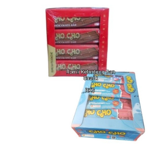 

Cho Cho Milk Chocolate / Strawberry Coklat Stroberi Bar Cho Cho Box isi 24 Pcs pusat grosir termurah murah