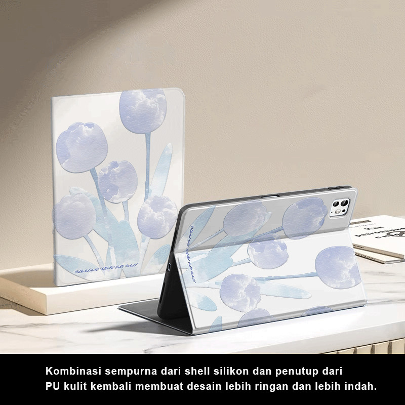 Tulip ungu  Case tablet iPad Mini 4 Mini 5 7,9”Mini 6 Mini 7 8,3” Air 1 2 9,7”4 5 10,9" Pro 11”12.9”