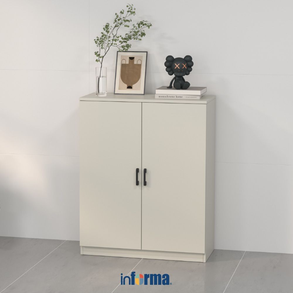 Informa Luca Lemari Kabinet 2 Pintu - Krem Beige Lemari Serbaguna Cabinet Penyimpanan Indoor Furnitu