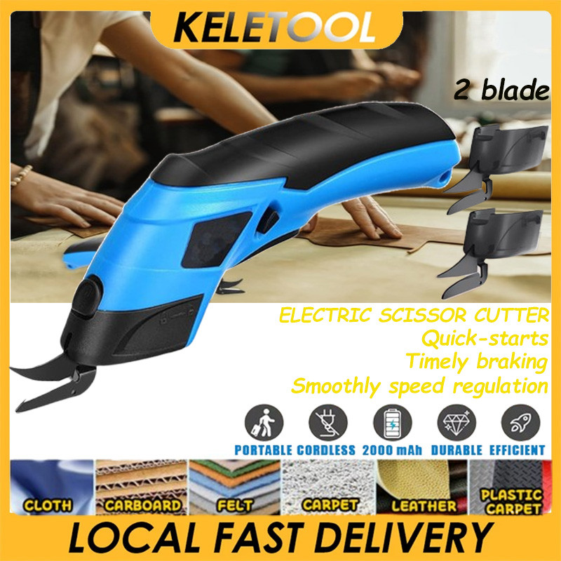 

KELETOOL Gunting Elektrik Nirkabel Gunting Ion Litium Genggam Gunting Isi Ulang Alat Pemotong Karton Kain Karpet PVC