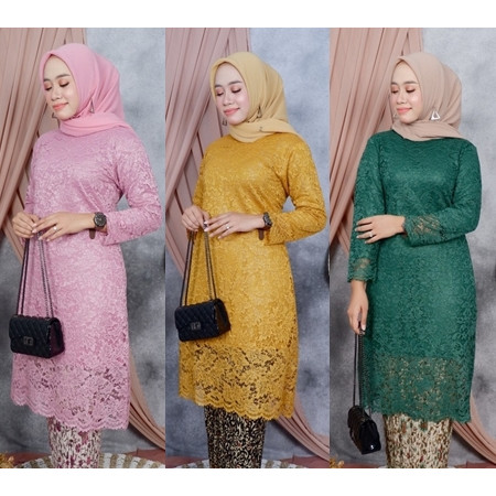Hanya Atasan saja Kebaya Brukat Tunik Modern / Kebaya brokat Terlaris / Kebaya Tunik Brukat / kebaya