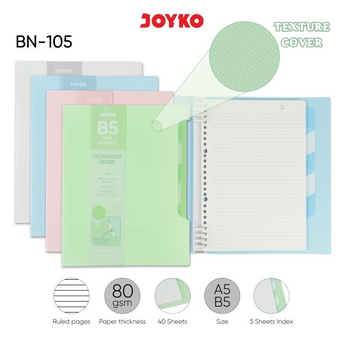 

Binder Note Joyko BN-105 A5 dan BN-105 B5