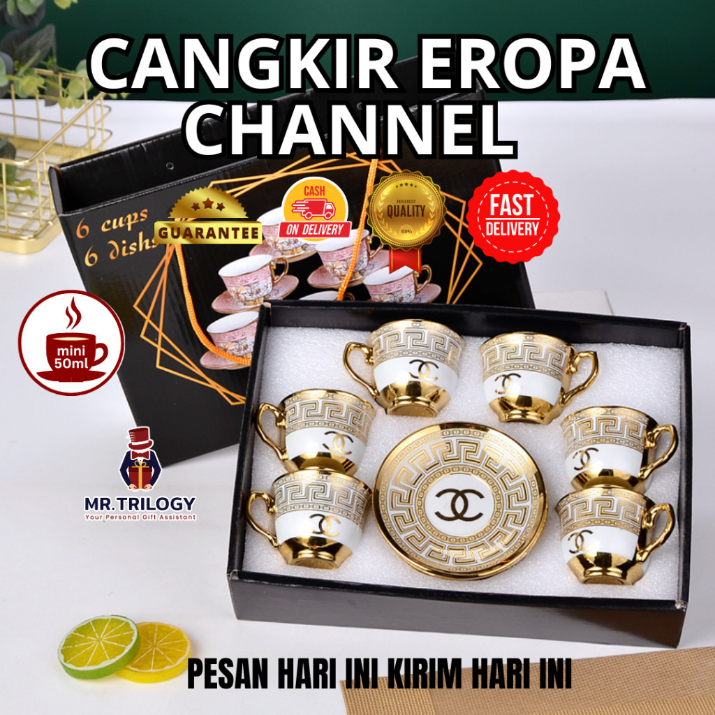 

Hampers Cangkir Set Keramik MERK SERIES Tatakan Souvenir Mug Gelas Teh Kopi Giftset/ New kado