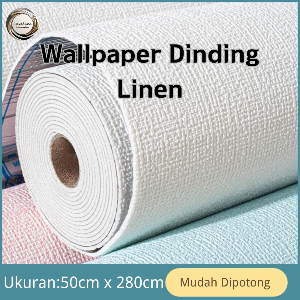 50CM*280cm Wallpaper Linen Roll / Wallpaper Dinding stiker Dekorasi Kamar