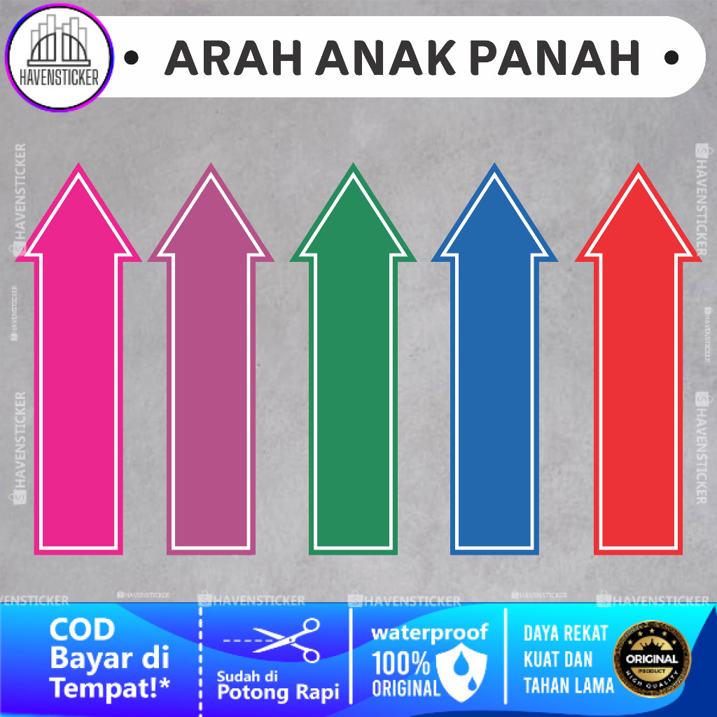 

Stiker Panah / Stiker Arah Panah / Stiker Naik Turun Tangga / Stiker Tangga / Stiker Atas Bawah Laminasi Kilat