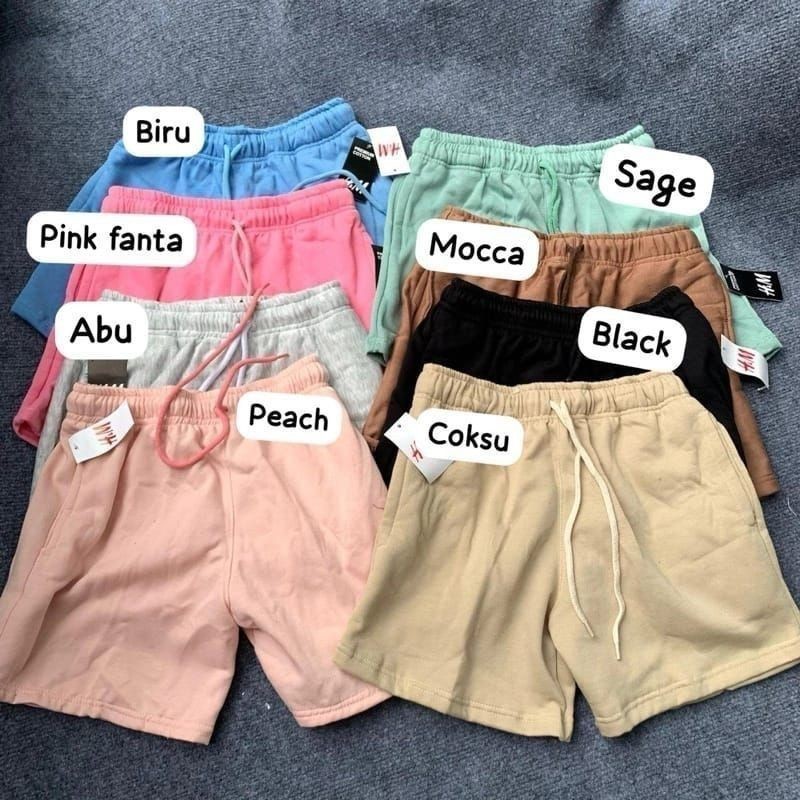 AR07J 5 PCS CELANA SHORT PANTS CEWEK COWOK UNISEX TERBAIK BEST SELER | CELANA HOT PANTS FLEECE DISTR