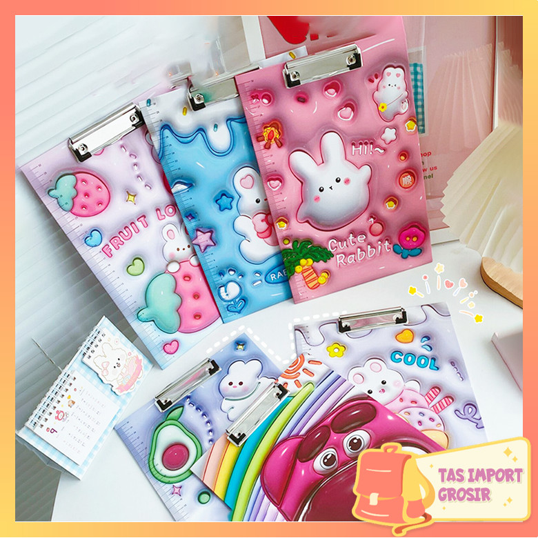 

Tas Import - 6302 Papan Ujian Motif Karakter 3D / Cute Stationery Exam Board / Clipboard Karakter Lucu 3D / Papan Dada Motif Karakter
