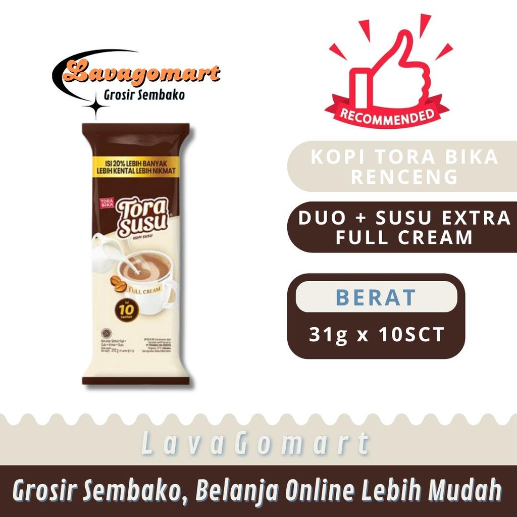 

KOPI TORABIKA DUO + SUSU EXTRA FULL CREAM 31g - 1 RENCENG - LAVAGOMART - BANDUNG