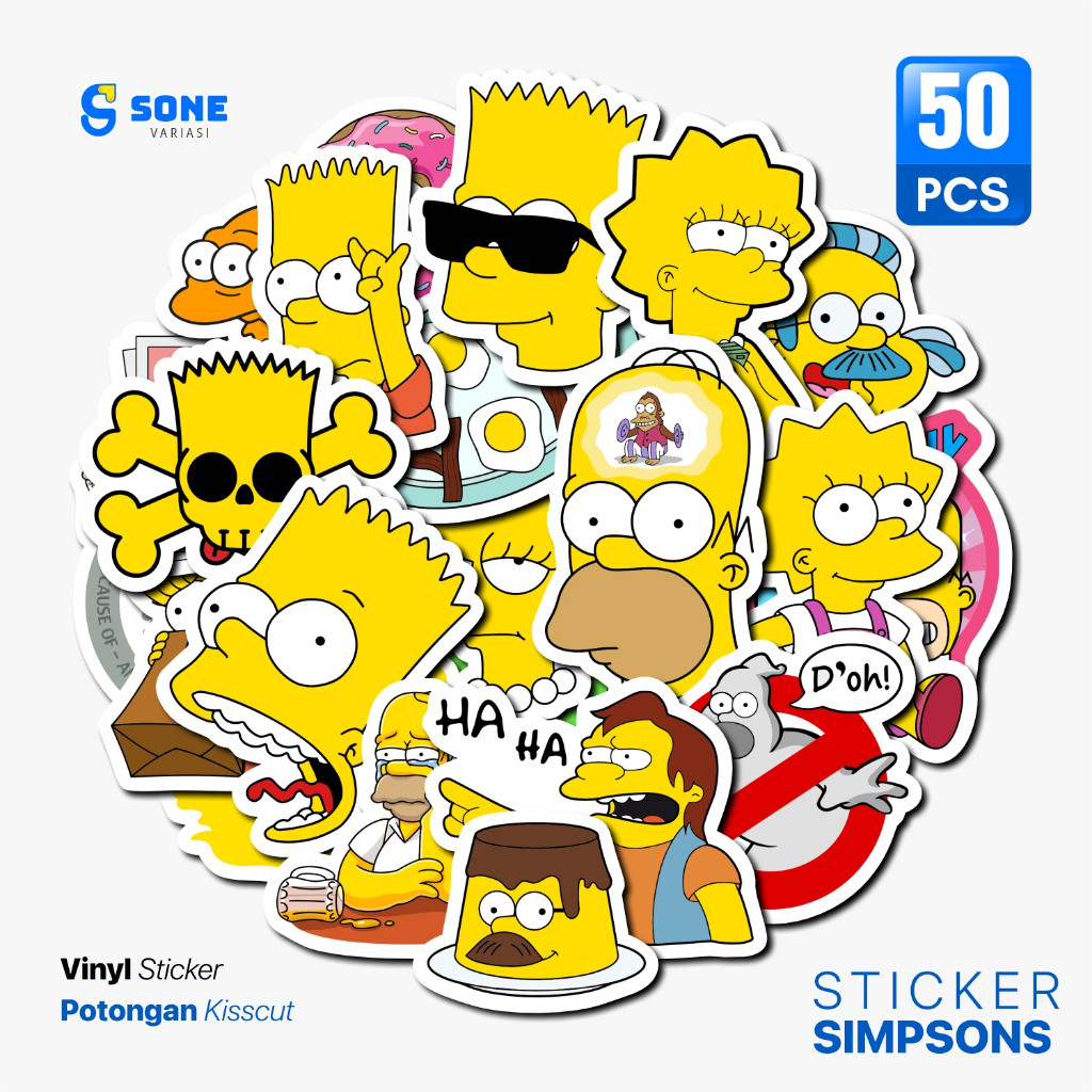 

Stiker The Simpson / Vinyl Waterproof Anti Air / Sticker Aesthetic Helm Buku Journal Koper Motor Casing HP