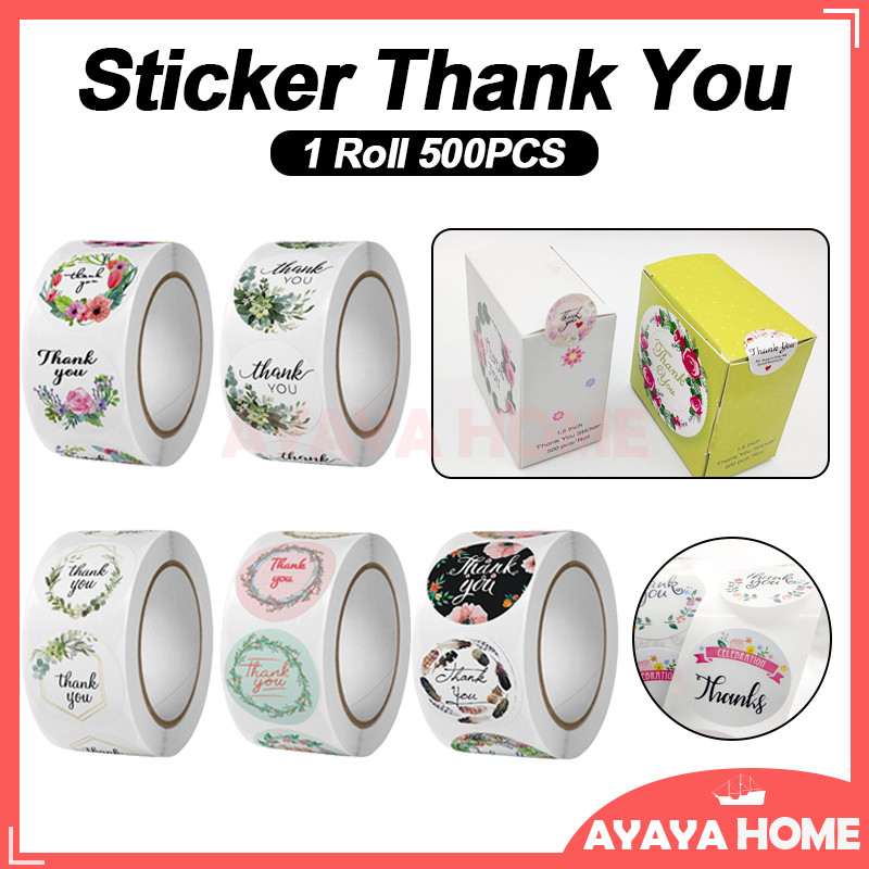 

1 Roll Isi 500Pcs Stiker Thank You/Stiker Thank You Bulat/Stiker Terima Kasih