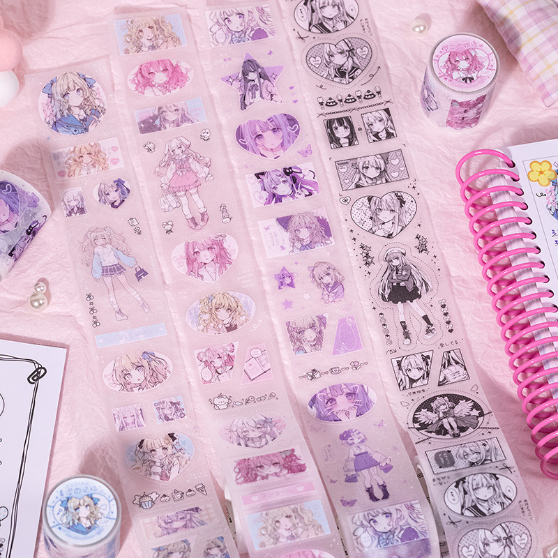 

8packs/LOT Manga Girl series cute lovely retro decorative PET tape