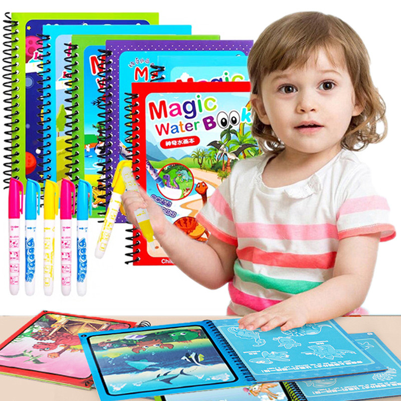 

Montessori Toys Reusable Coloring Book Magic Water Painting Book Magic Book Children's Sensory Learning Early Education Toys