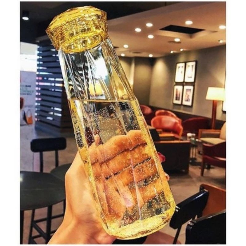 BOTOL MINUM KACA KRISTAL 450ML CRYSTAL BOTOL DIAMOND KOREA GLASS KAPASITAS 450 ML KUALITAS IMPORT
