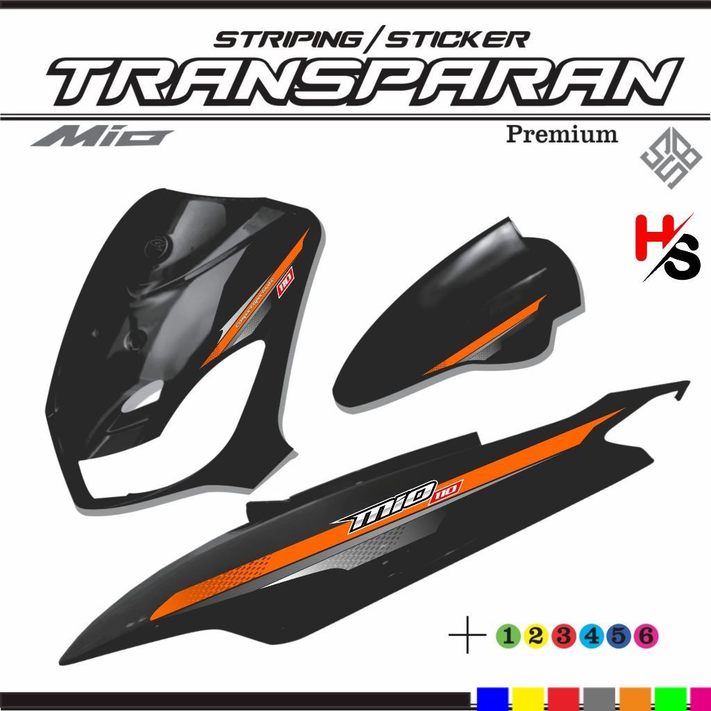 VARIASI STIKER / STICKER STRIPING TRANSPARAN BODY MOTOR YAMAHA MIO OLD/SMILE/SPORTY MOTIF VARIASI TE