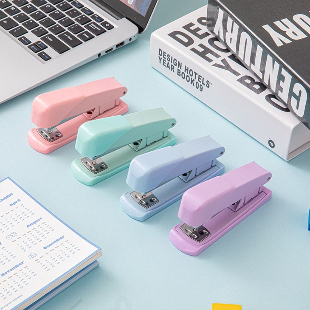 

Macaron Color Labor-Saving Stapler Multi-function Large Size Paper Stapling Machine Simple Stable Office Accessories