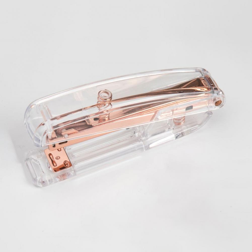 

One-finger Stapler Heavy Duty Transparent Desktop Stapler with Anti-slip Base Labor-saving Design 25-sheet Capacity for School
