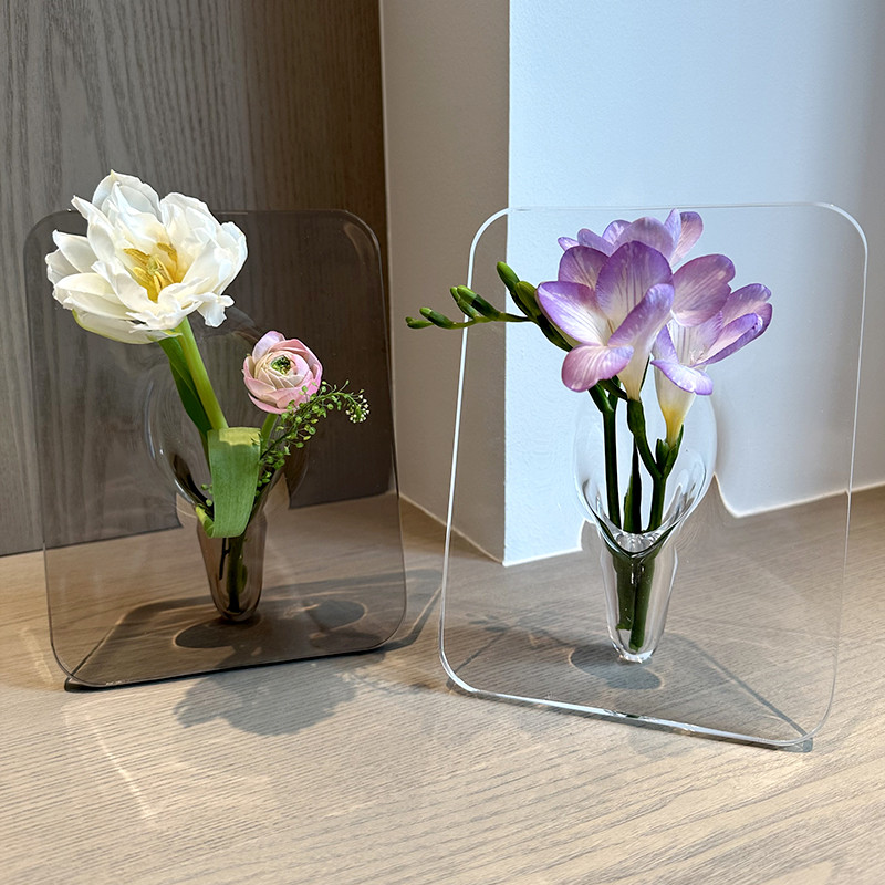 

Acrylic Photo Frame Vase Modern Art Floral Flower Vase Desktop Plant Holder for Office Home Decor Gift Wedding Table Centerpiece