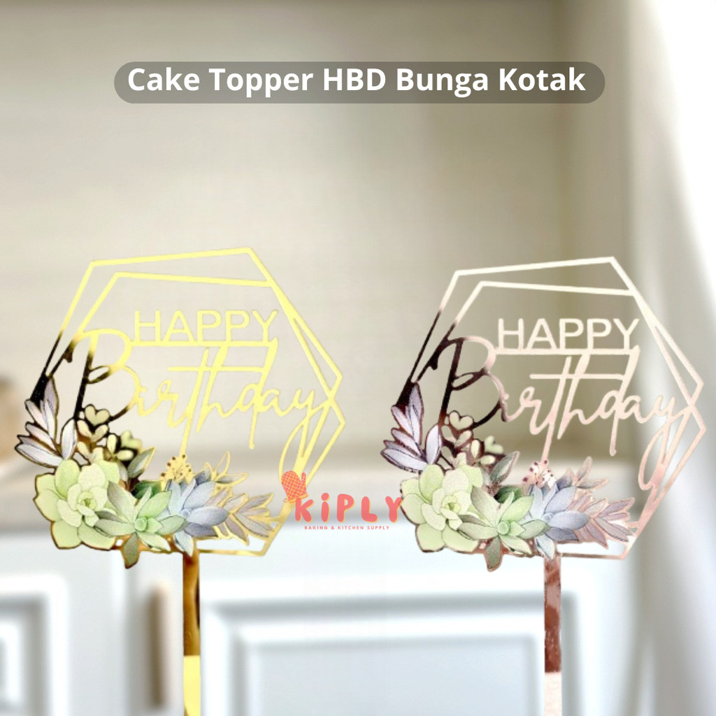 

Cake Topper HBD Bunga Kotak/Topper Kue Desain Ulang Tahun/Dekorasi Pesta Ulang Tahun