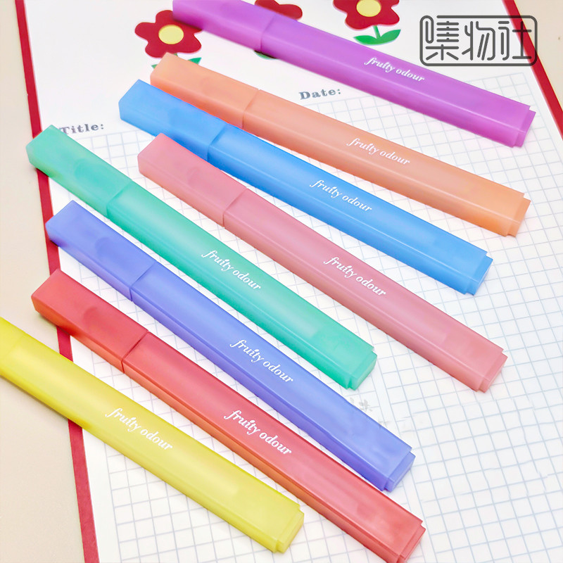 

Higlighter Warna Pastel Highlighter Set 4 Pcs MULTICOLOR Marker Alat Tulis Pengganti Stabilo Fruit Scented Aesthetic Stationery Korea
