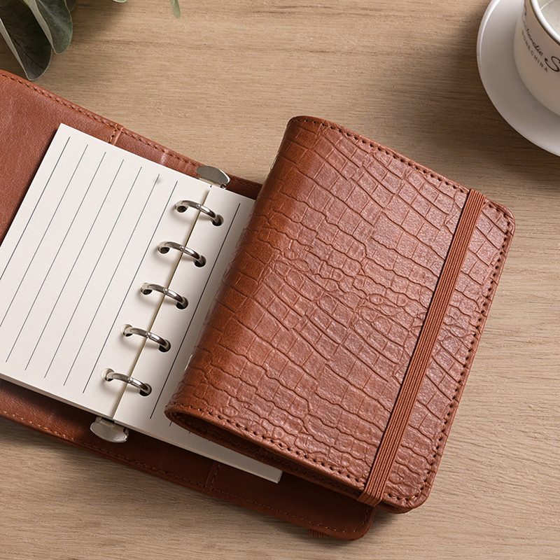 

Fromthenon A8 M5 Leather Loose-leaf Notebook Mini Pocket Loose-leaf Notebooks Journal Planner Office Stationery Supplies