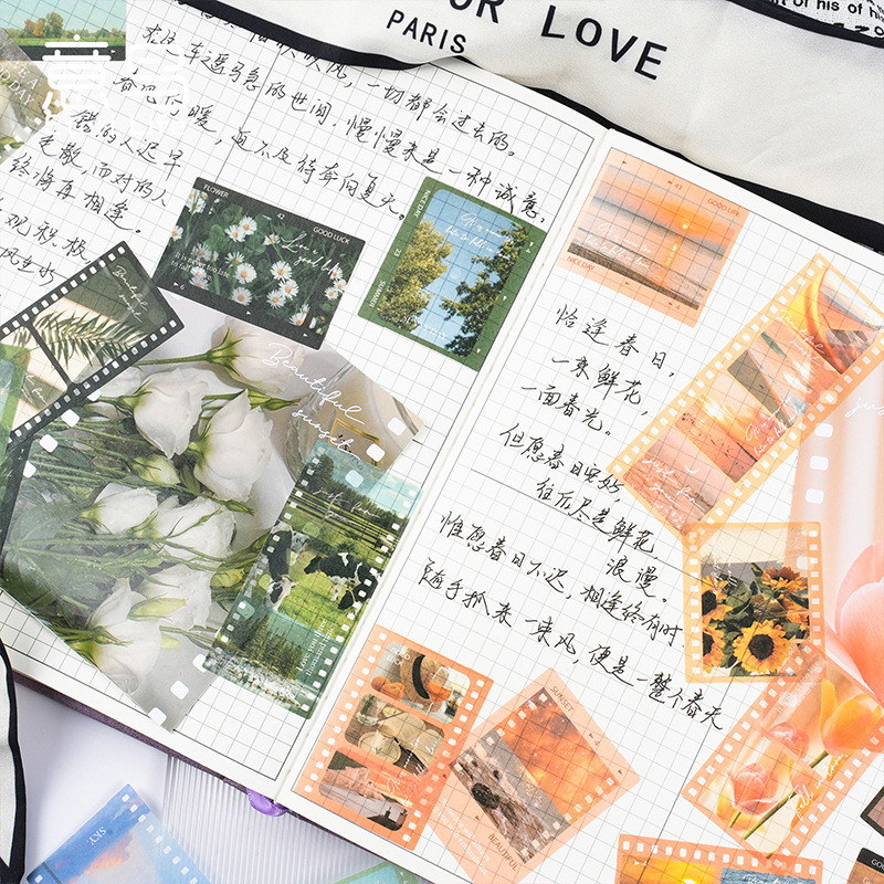 

Etori Life 30Sheets Light Shadow Accompanying Series Sticker Pack Literary Ins Style Student DIY Stationery Decoration Stickers