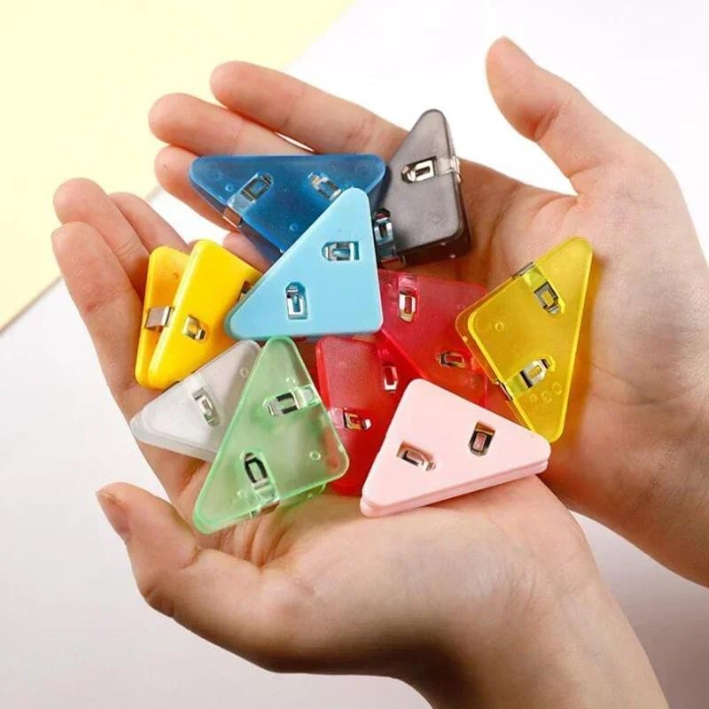 

New 10pcs Paper Triangle Corner Clips Kawaii Page Holder File Index Photo Clamp Korean Stationery Office School Desk Organizer