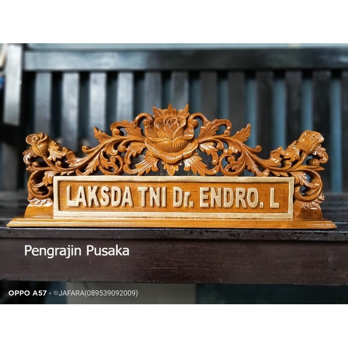 

papan nama kayu ukir meja-papan nama jabatan ukir kayu jati custom PP3642369