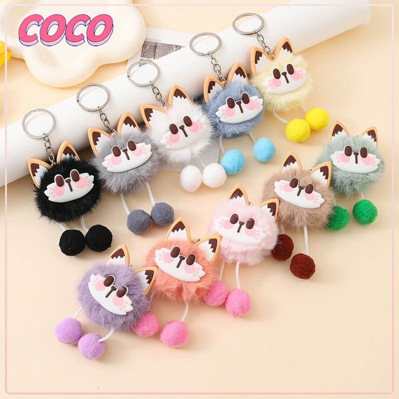 Gantungan Tas Kunci Boneka Kucing Bulu Lucu Bag Cat Keychain Accessories
