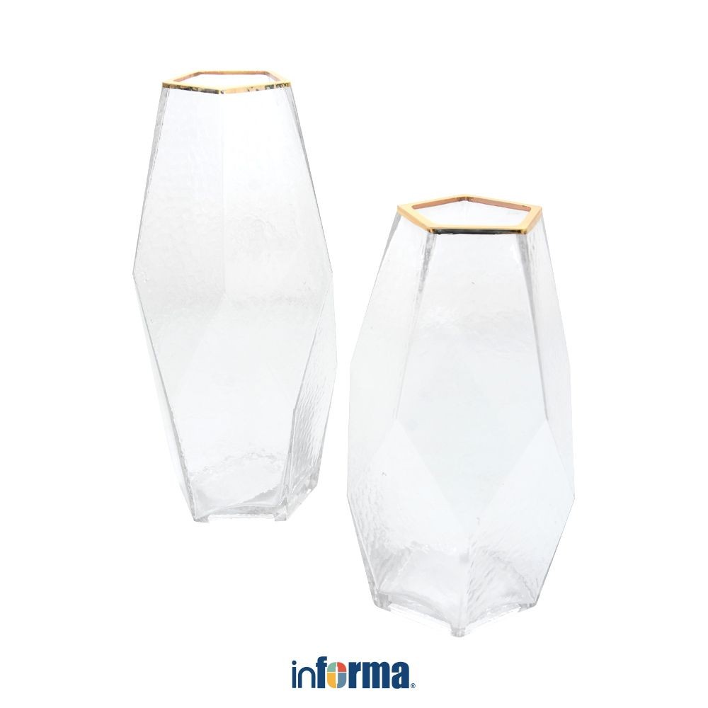 Informa Set 2 pcs Foxy Vas Kaca Vase Wadah Tempat Bunga Home Deco Dekorasi Ruangan Aesthetic Bunga P