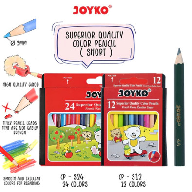 

Color Pencil / Pensil Warna Joyko CP-S12 12 Warna / CP-S24 24 Warna Pendek