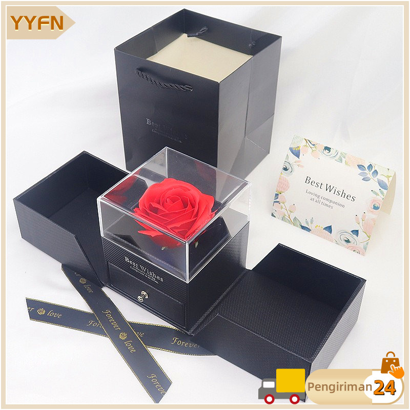 

Eternal Rose Gift Box /Mawar Gift Box /Kotak Perhiasan Kado Kalung Cincin Lamaran Mawar /kotak Penyimpanan Perhiasan Yang Universal Untuk Kalung/hadiah Valentine,hadiah Natal(Tdk Termasuk Perhiasan/Aksesoris)