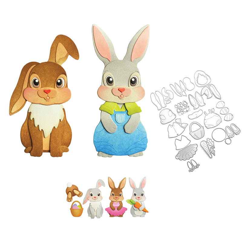 

Easter Mold Decoration Bunny Metal Cutting Dies Stencil For DIY Scrapbooking Album Paper Cards Decorative Crafts Embossing Die