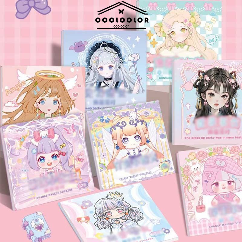 

COD❤️Buku Stiker Dress-Up Princess Mainan Puzzle Anak-Anak Stiker Gaya Lucu-Cl