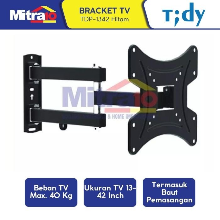 Bracket TV 13-42 Inch Hitam - Universal, Flat Mount  - Tidy