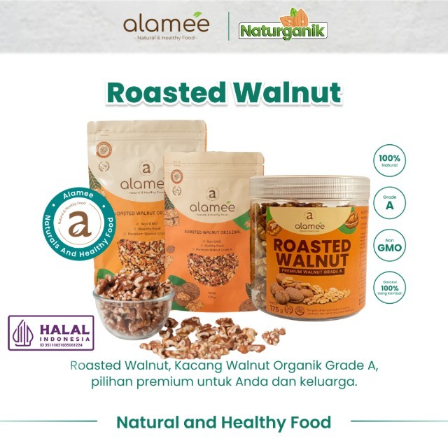 

ALAMEE Walnut Roasted Kacang Panggang Premium Renyah Organik Grade A Fresh Naturganik