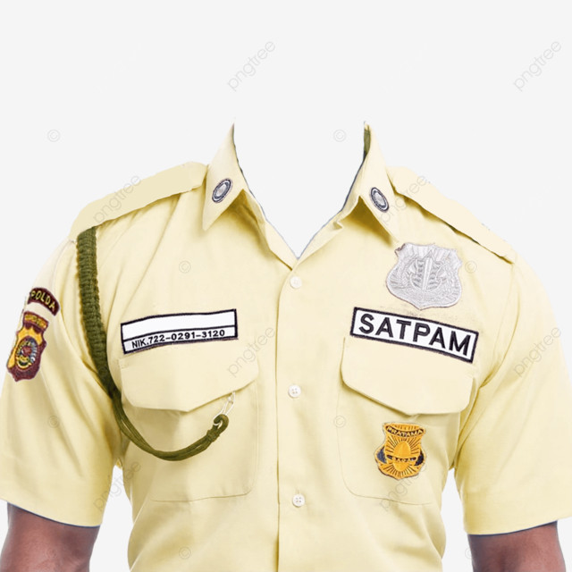 RasroreShop baju PDH satpam terbaru crem lengan pendek/GRATIS NAMA SATPAM