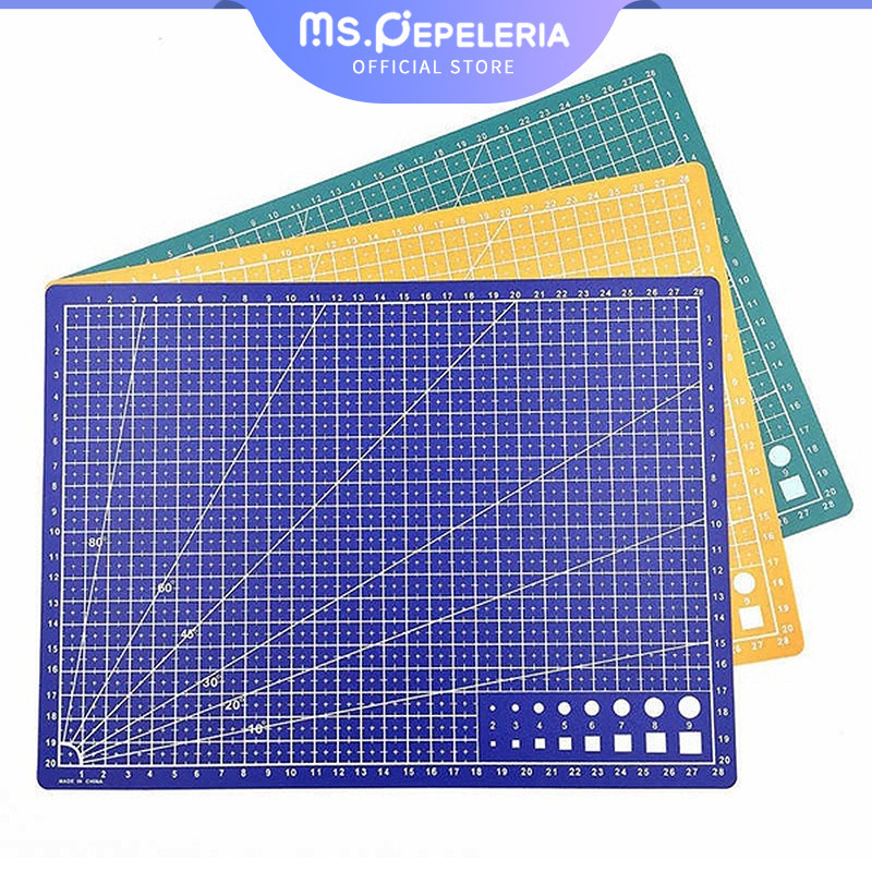 

Alas Potong Ukuran A3 /A4 PVC Cutting Mat Cutting Pad Board Alat DIY Double Size/ Self Healing Cutting Mat-Ms.Pepeleria