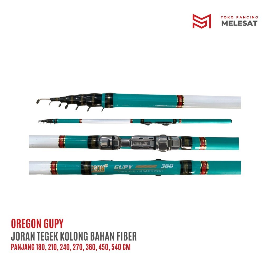 Oregon Gupy Joran Pancing Tegek Kolong Ruas Panjang Bahan Fiber Action Lentur