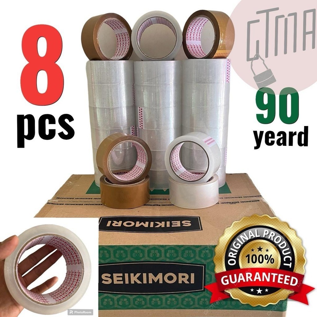 

LAKBAN BENING LAKBAN COKLAT SEIKIMORI 90yeard ( Lakban Packing ) 8 Roll