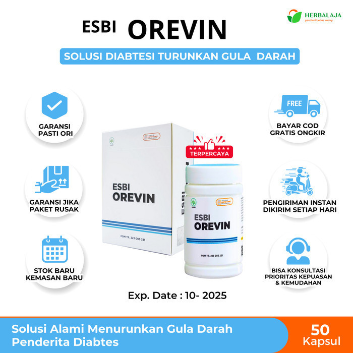 

Baru !! KAPSUL ESBI OREVIN OBAT PENURUN GULA DARAH ALAMI HERBAL DIABETES AMPUH
