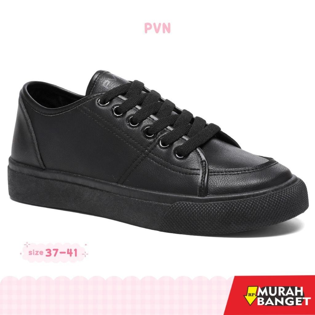 Sepatu running wanita- PVN Sona Sepatu Sekolah Hitam Sneakers Putih Sepatu Casual Wanita Shoes Black