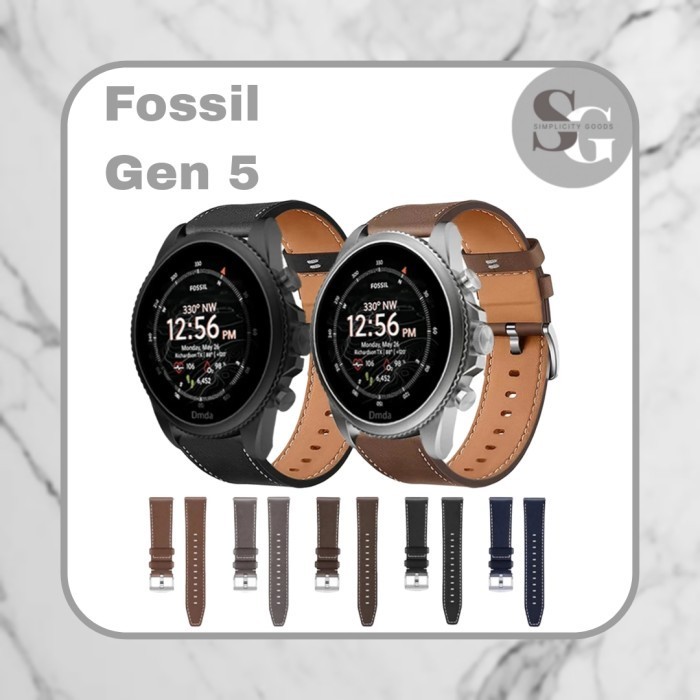 STRAP FOSSIL GEN 5 SMART WATCH W3 LEATHER TALI JAM TANGAN KULIT 22MM